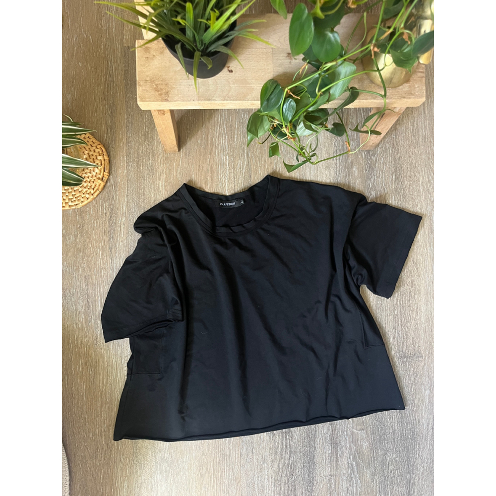 Women's CARPETCOM Black Short Sleeve Tee L